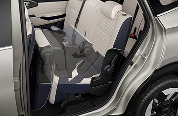 Kia Carens Clavis EV second row one-touch easy electric tumble